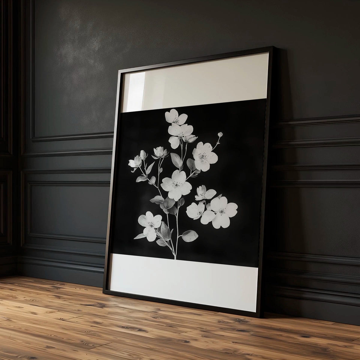 Artwork for a Kitchen Wall Black & White Botanical Floral Wall Art Prints | Set of 3