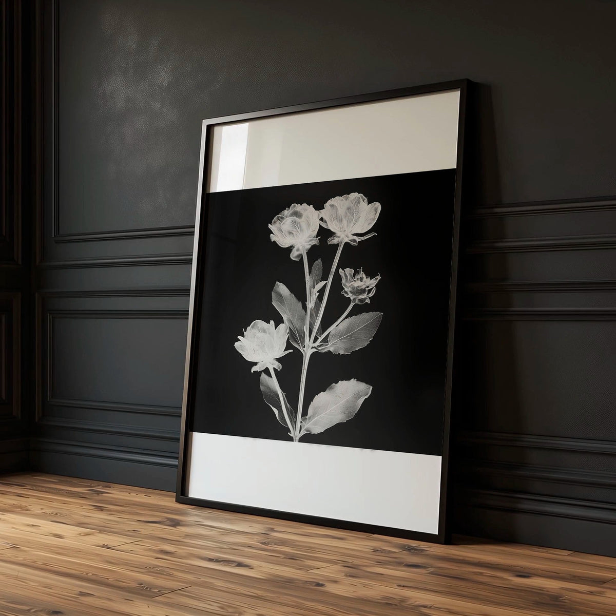 Black Framed Wall Art French Country Botanical Floral Prints | Set of 3