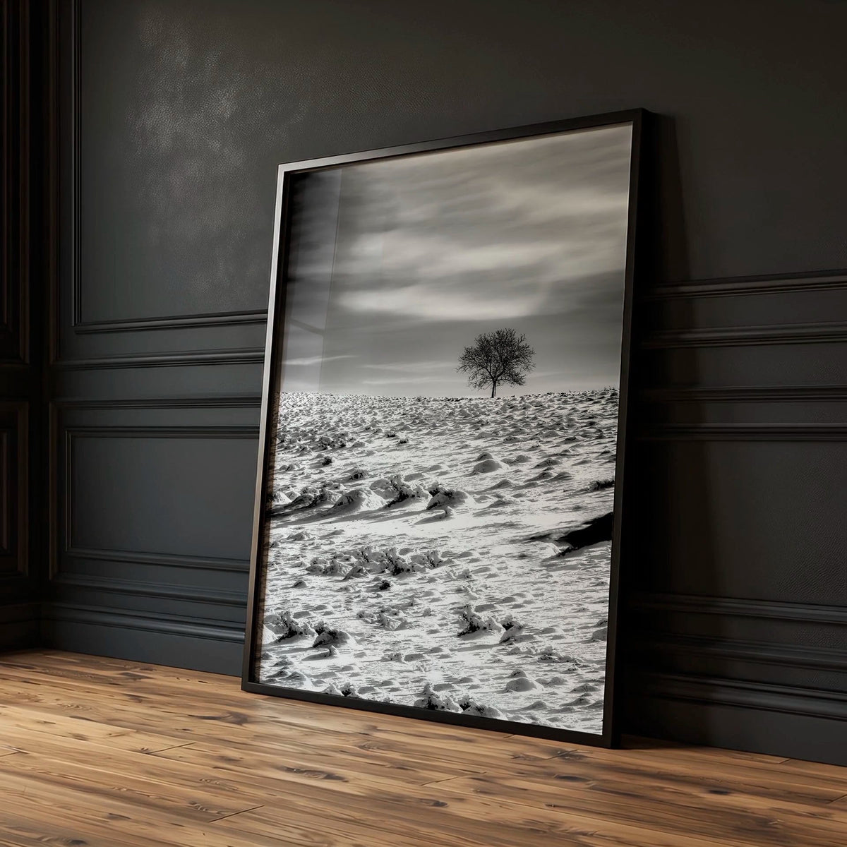Black White Canvas Prints Forest & Winter Nature Photography Wall Art | Set of 3