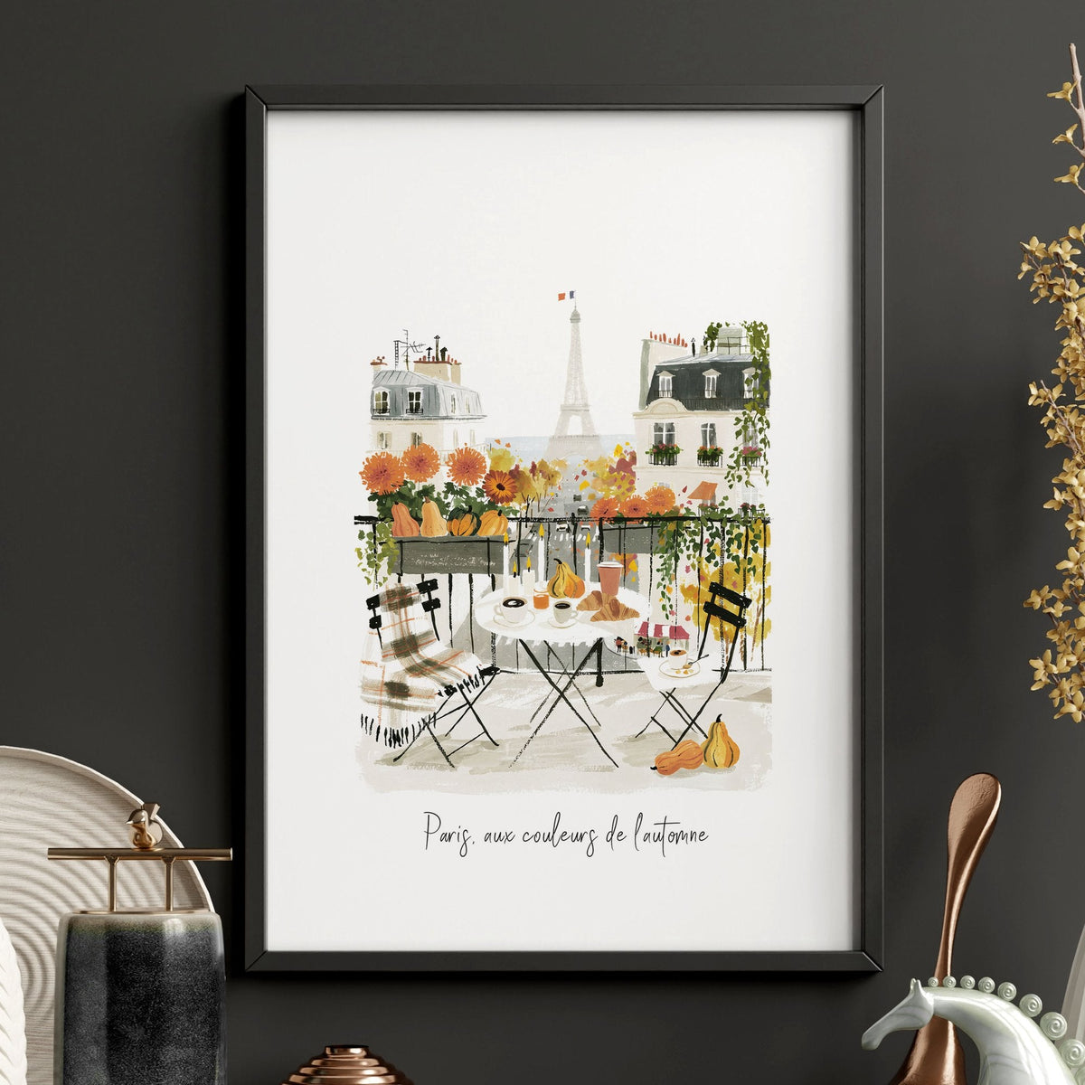 Kitchen Prints for Wall Autumn Paris Watercolour "Paris aux couleurs de l'automne" | Set of 3