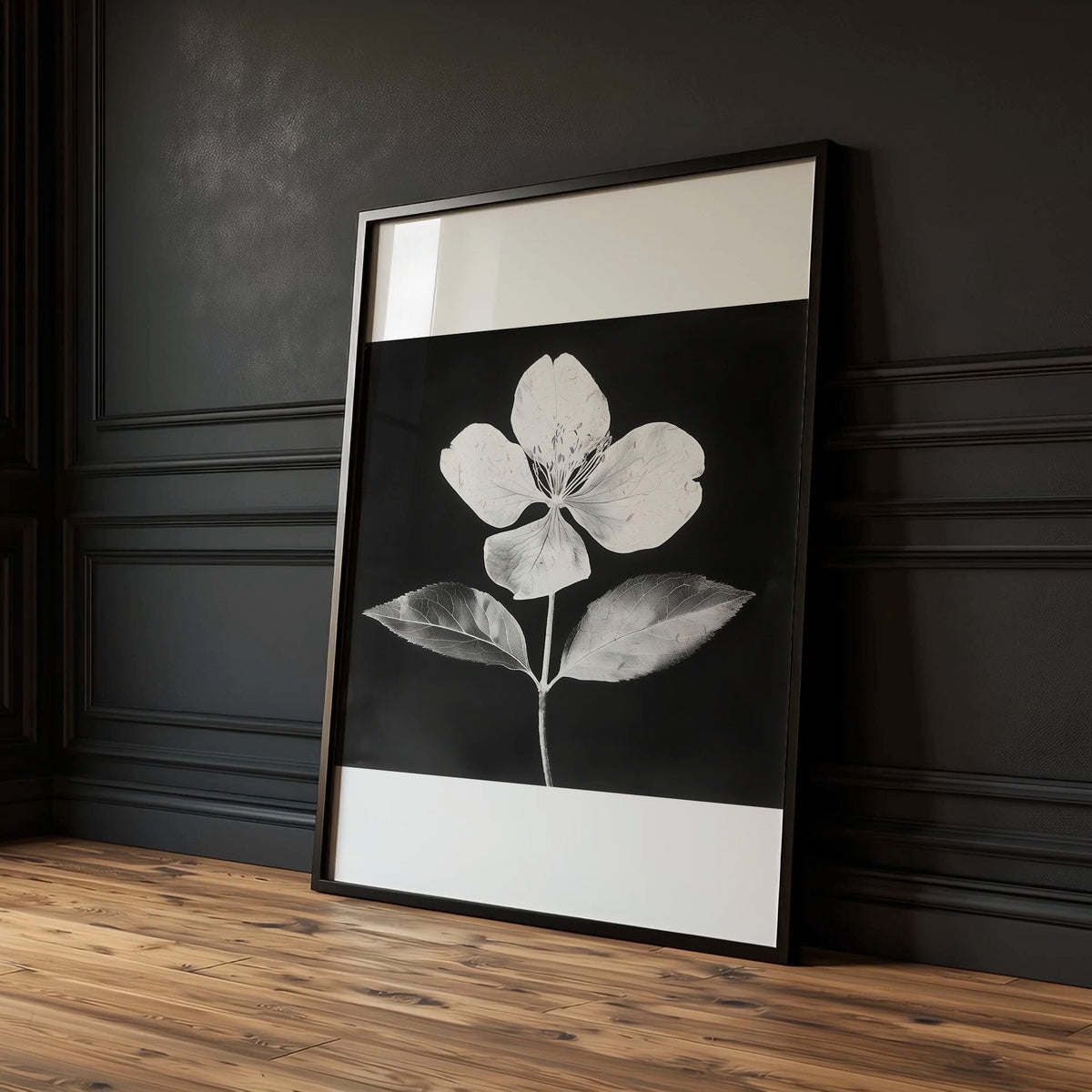 Artwork for a Kitchen Wall Black & White Botanical Floral Wall Art Prints | Set of 3