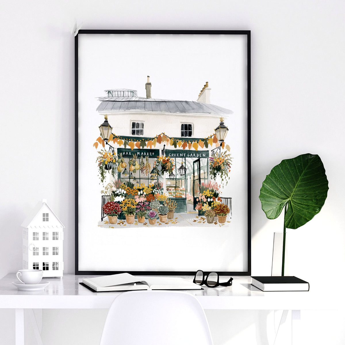 Picture for Wall Living Room London Travel Wall Art Prints | "Wintertime in London" Covent Garden Terracotta Set of 3