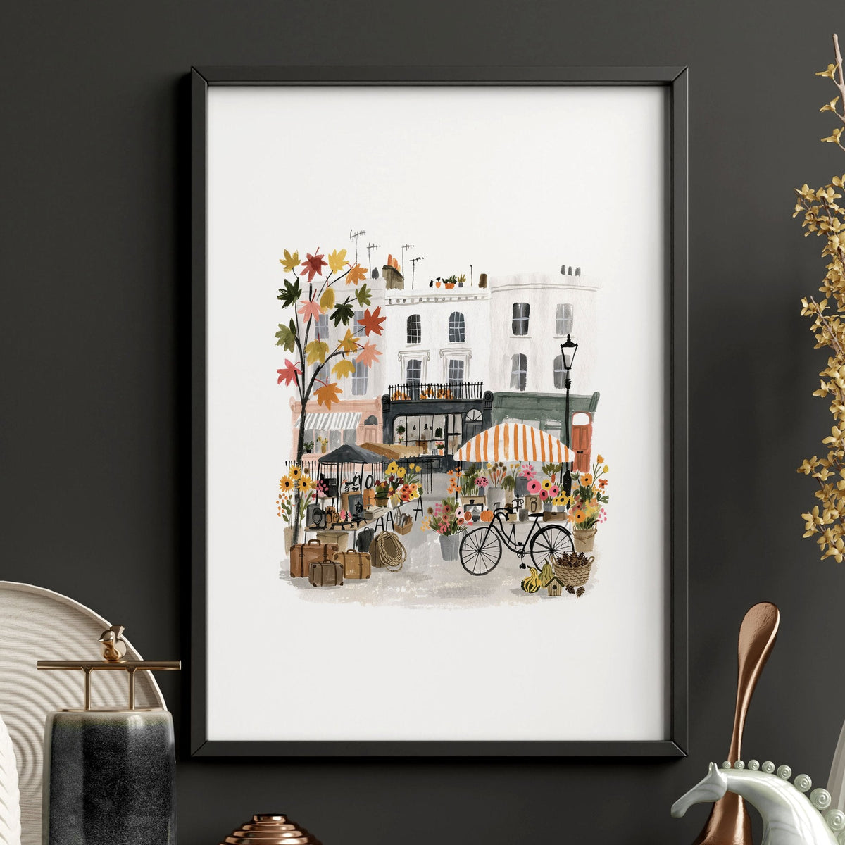 Wall Art Living Room Large Paris Travel Prints | "Les Petits Plaisirs de la Vie" Eiffel Tower Watercolour | Set of 3