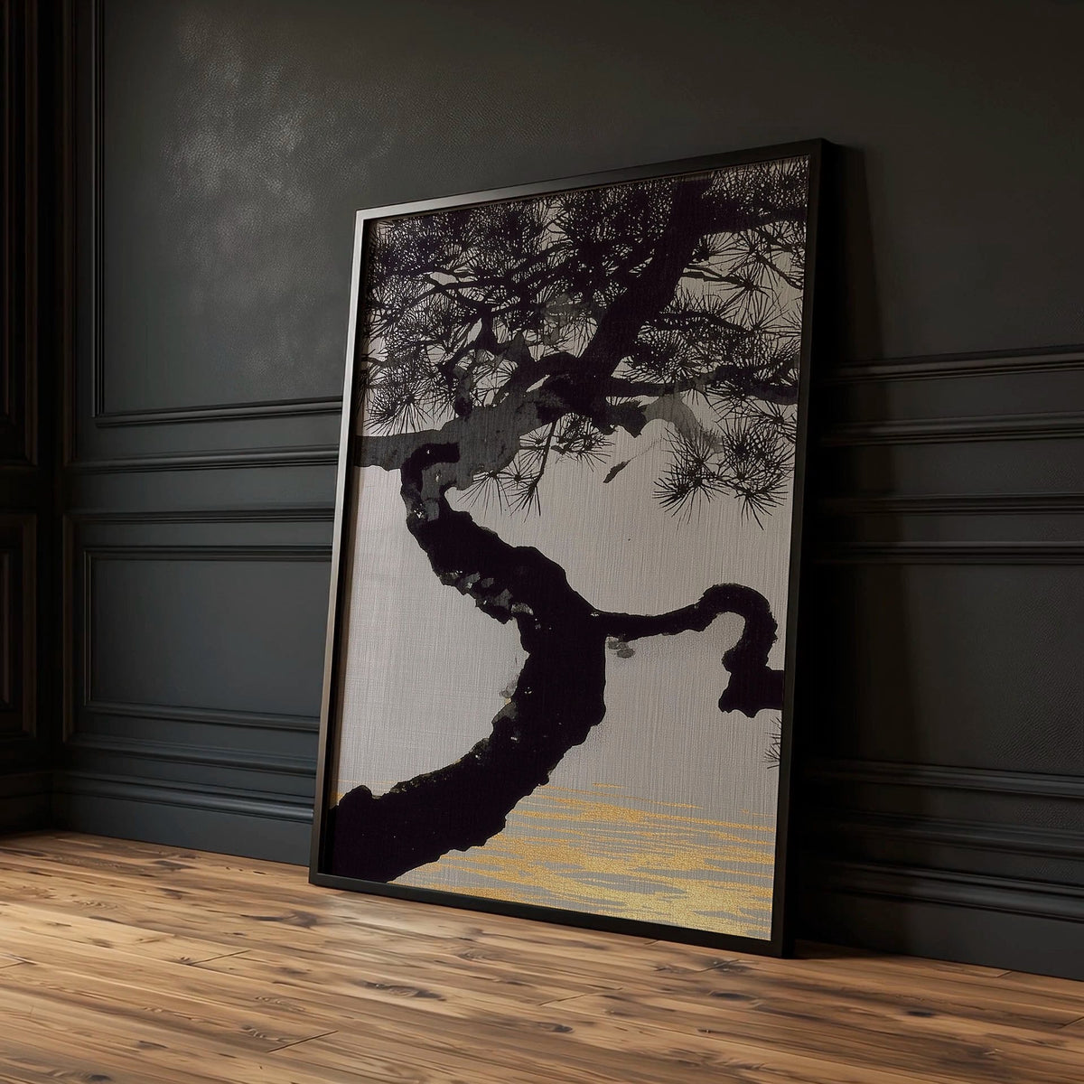 Posters of Japan Japanese Pine Tree & Moon Wall Art Prints | Set of 3