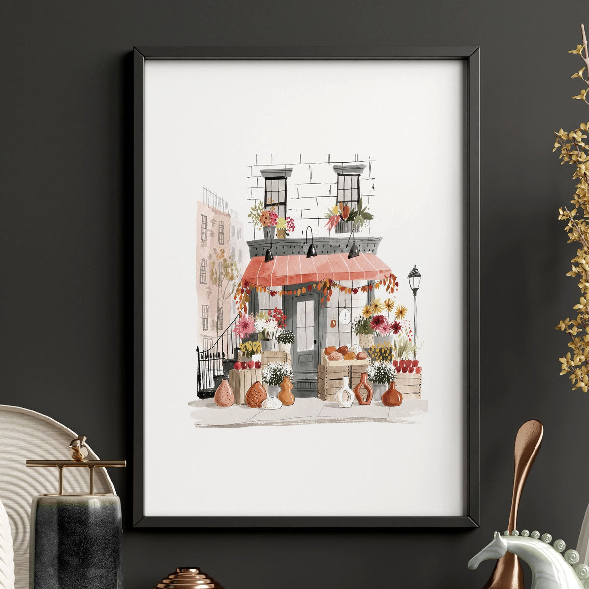 Hallway Wall Art Ideas New York Autumn Watercolour Travel Prints | "Autumn in New York" | Set of 3