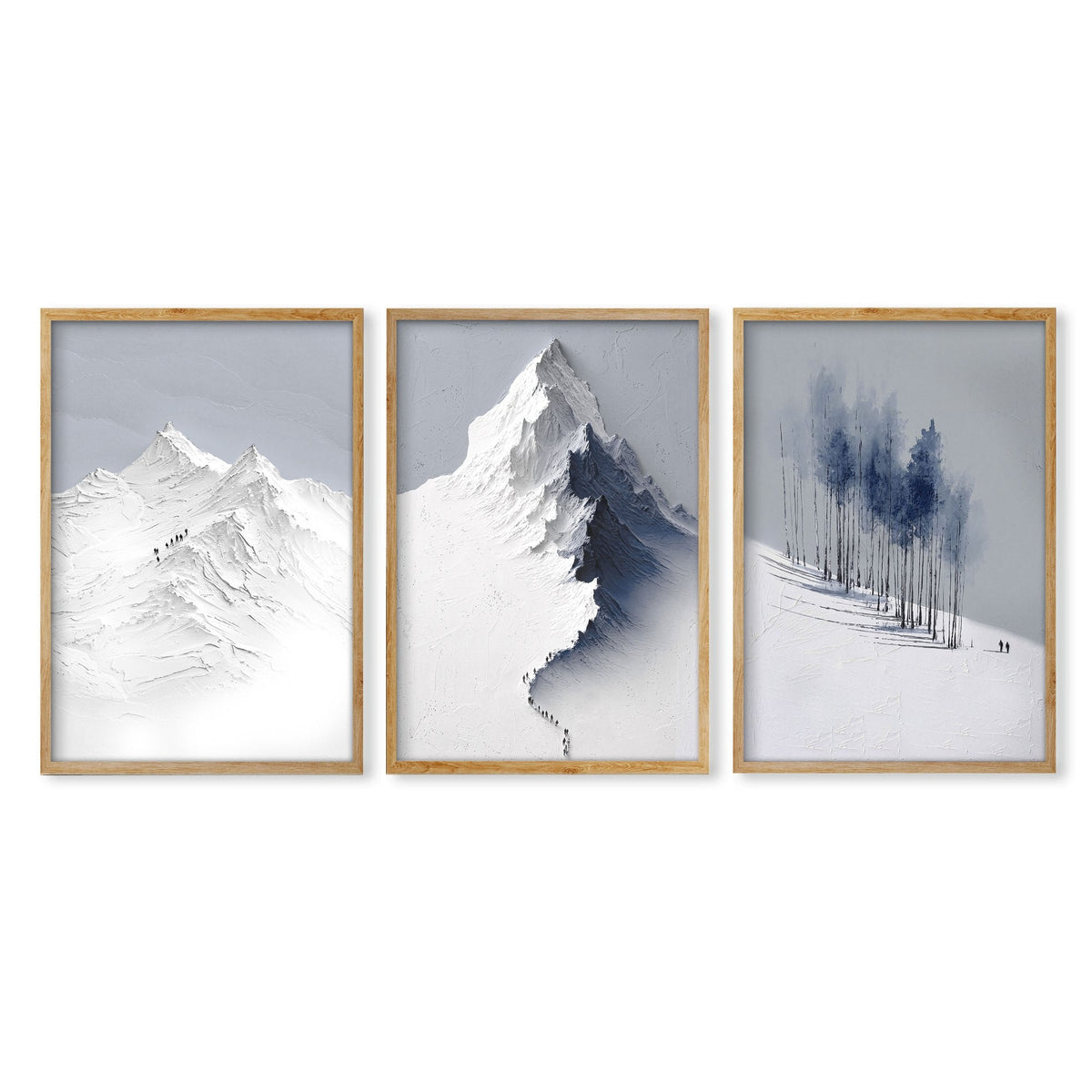 Scandinavian Wall Decor Snow Mountain & Nordic Forest Landscape Wall Art Prints | Set of 3