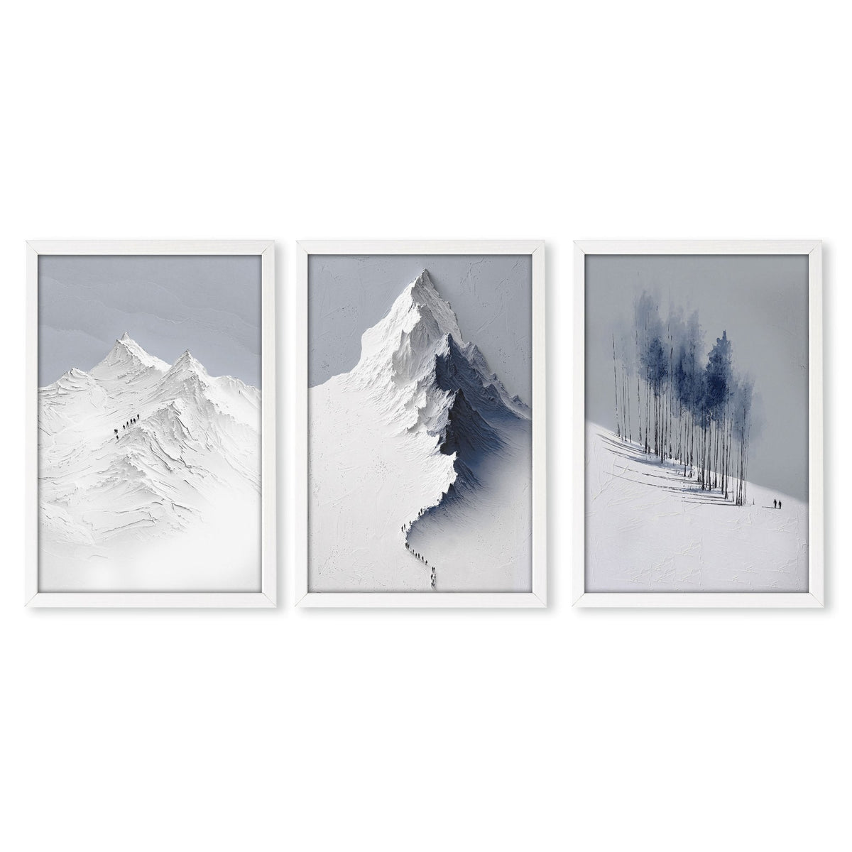 Scandinavian Wall Decor Snow Mountain & Nordic Forest Landscape Wall Art Prints | Set of 3