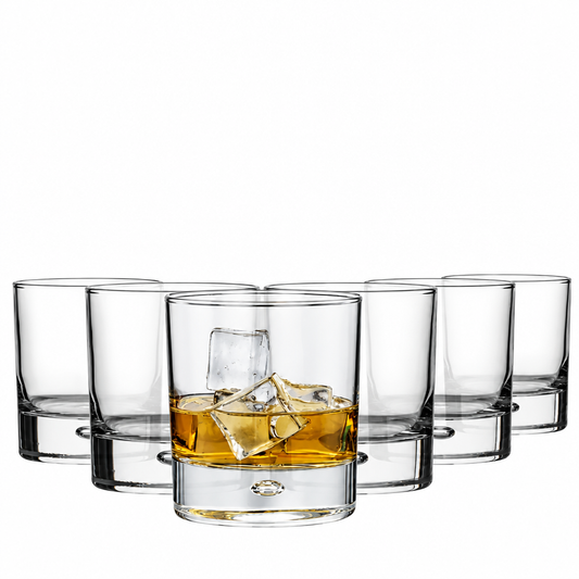 Bubble Based Whisky Tumblers - 330ml - Set of 6