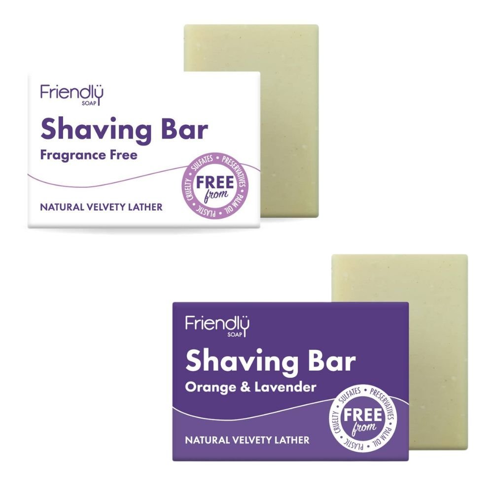 Shaving Soap Bar – Fragrance-Free or Orange & Lavender – Plastic-Free