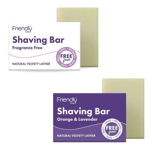 Shaving Soap Bar – Fragrance-Free or Orange & Lavender – Plastic-Free