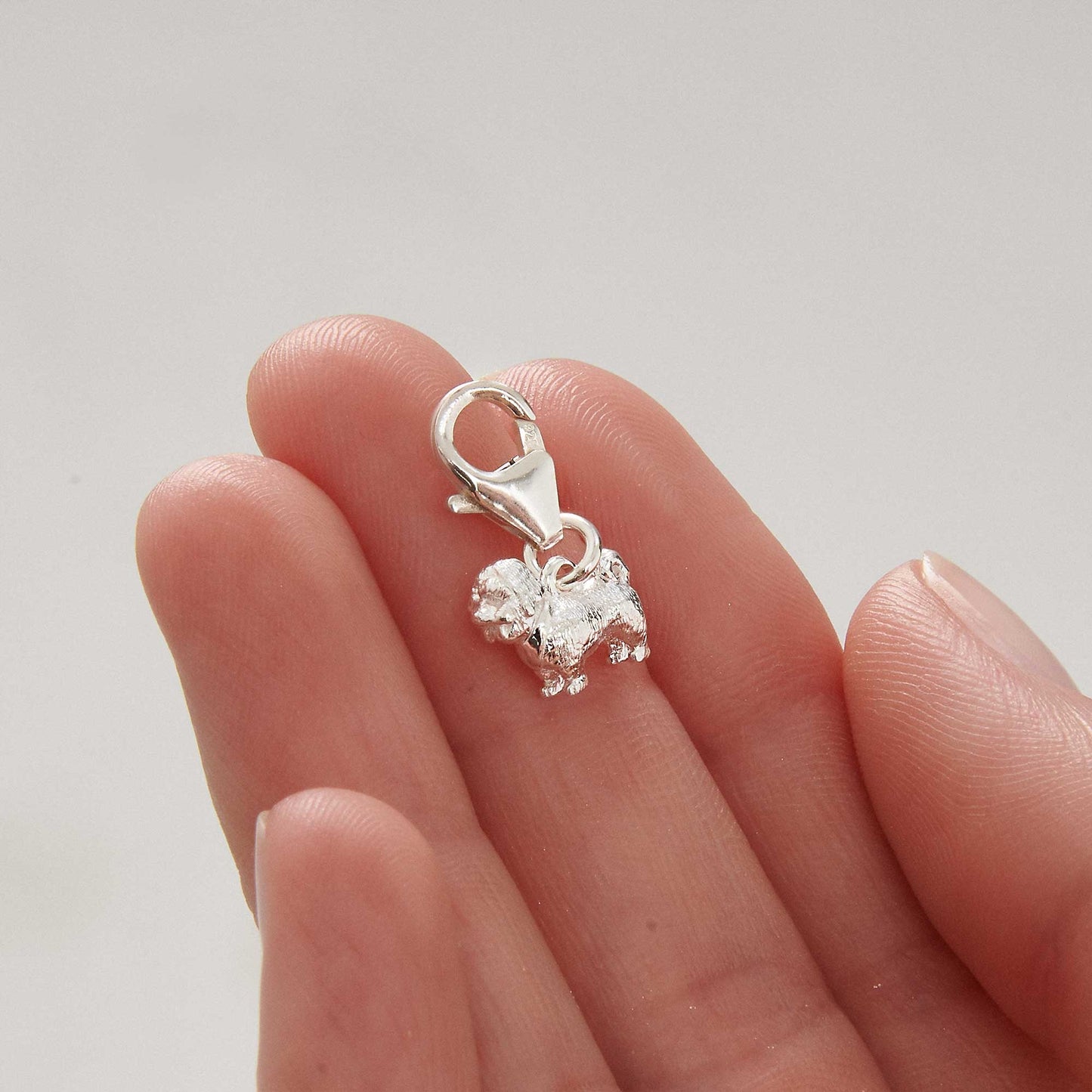 Shih Tzu Silver Dog Charm