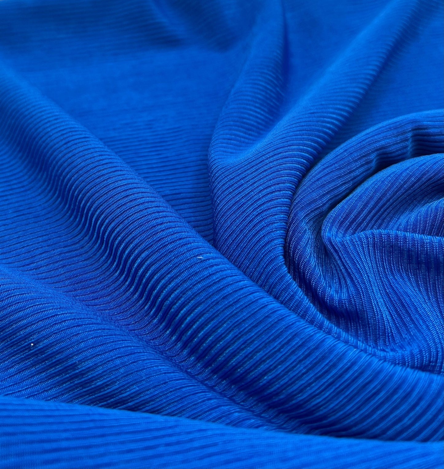 Shiny Blue 2X1 Fine Rib Stretch Fabric