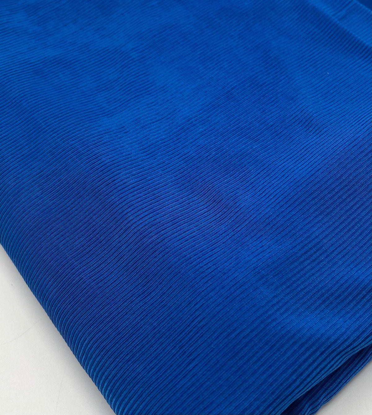 Shiny Blue 2X1 Fine Rib Stretch Fabric