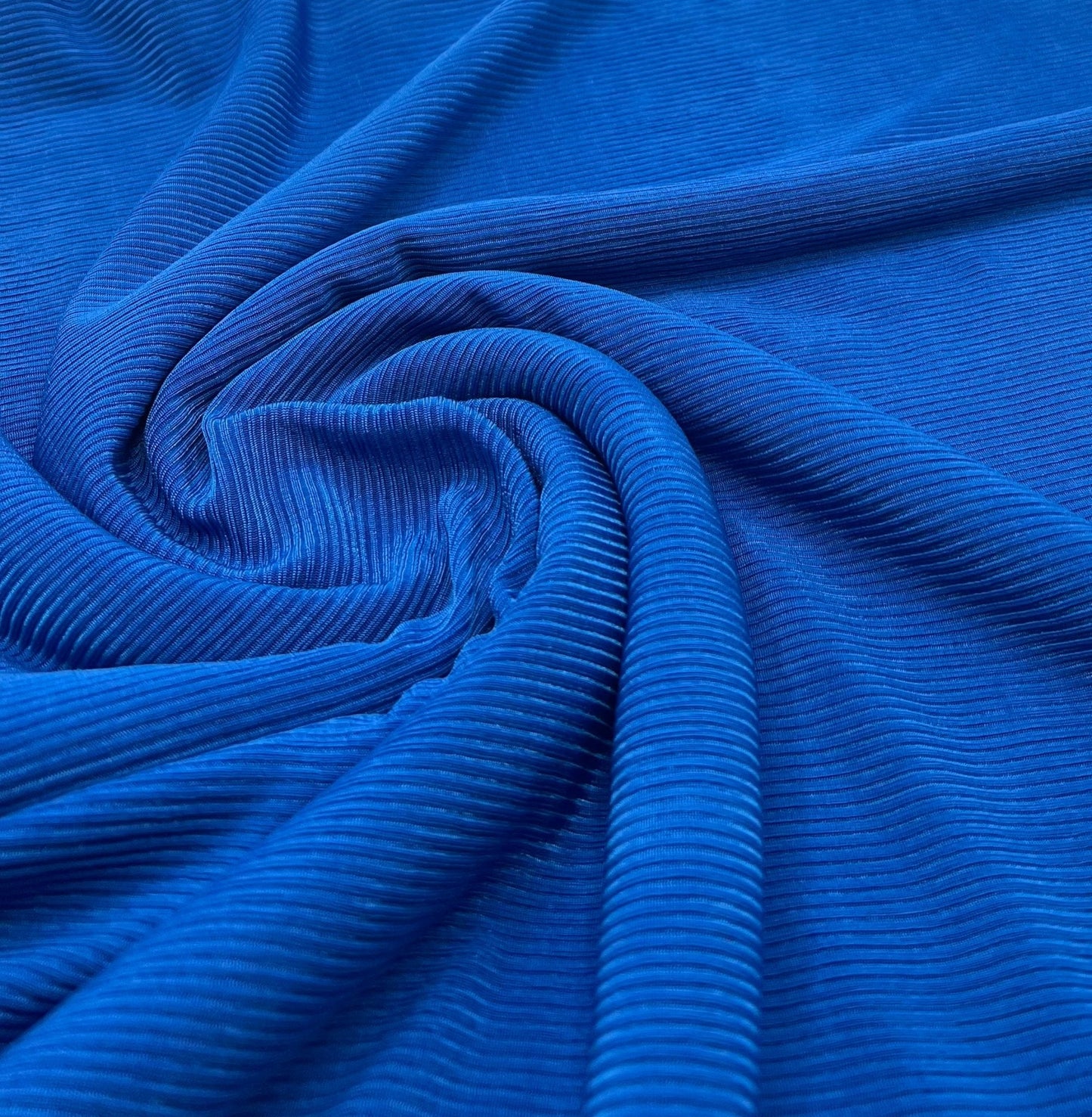 Shiny Blue 2X1 Fine Rib Stretch Fabric