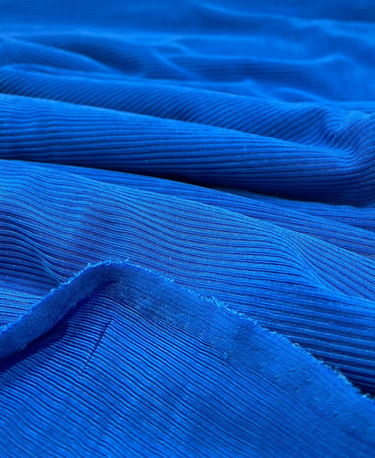 Shiny Blue 2X1 Fine Rib Stretch Fabric