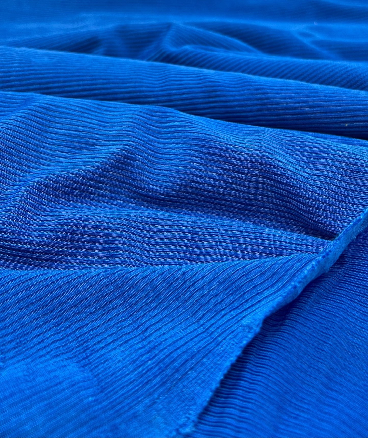 Shiny Blue 2X1 Fine Rib Stretch Fabric