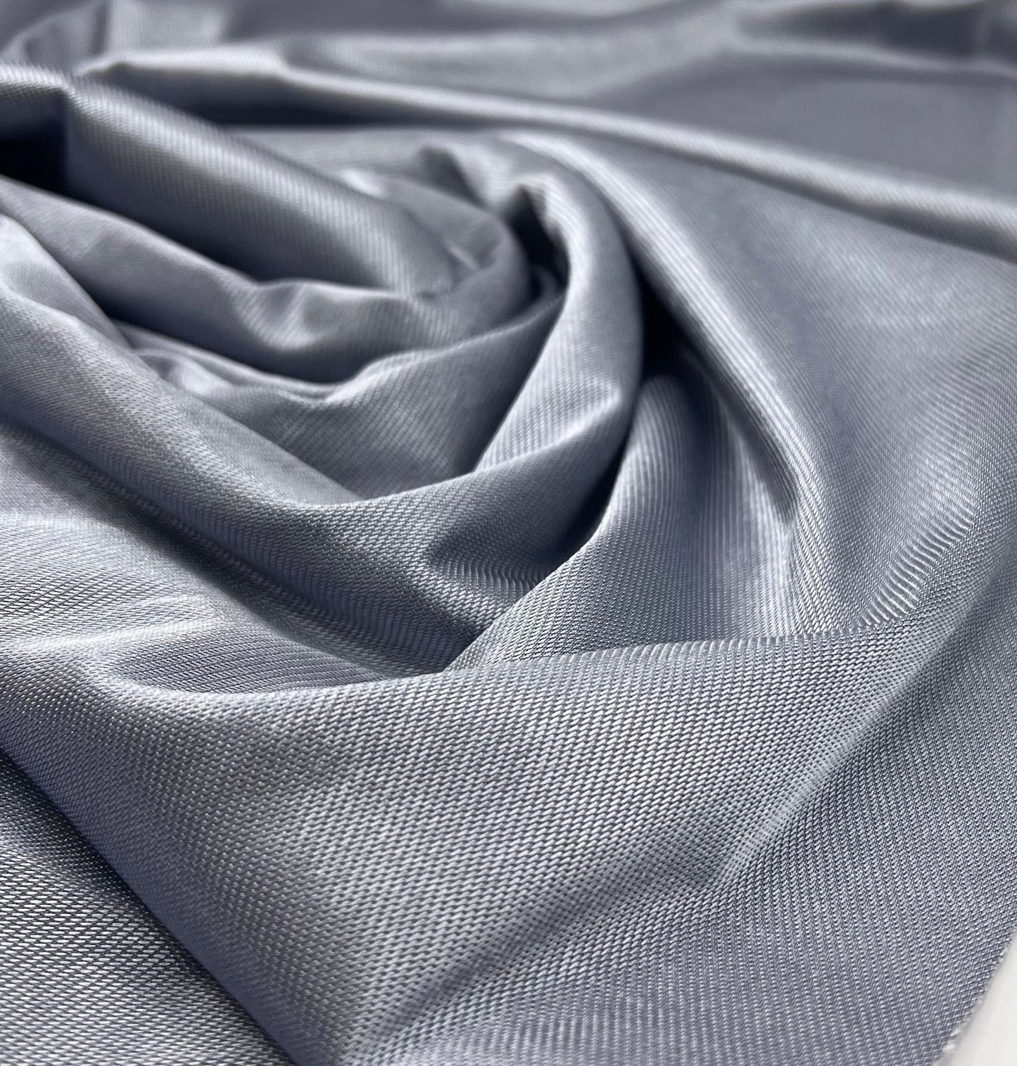 Shiny Silver Grey Stretch Nylon Dress Craft Fabric