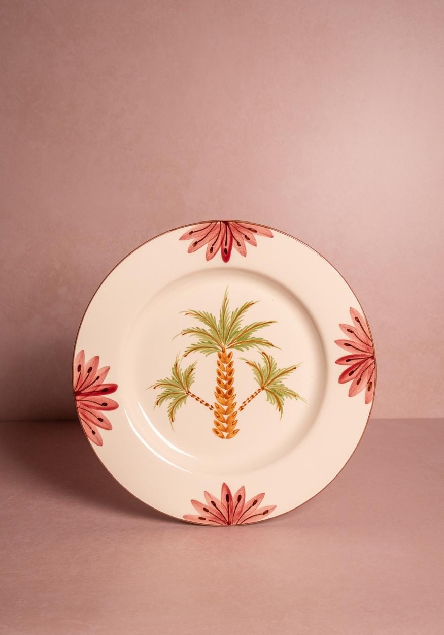 Arabella Side Plate, Green Palm Tree Set of 4