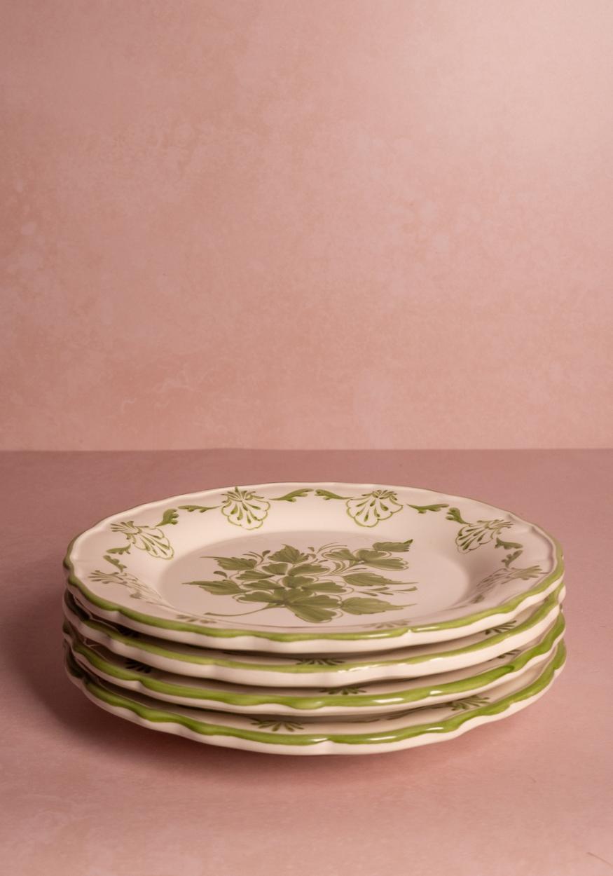 Cara Shell Side Plate, Green Set of 4