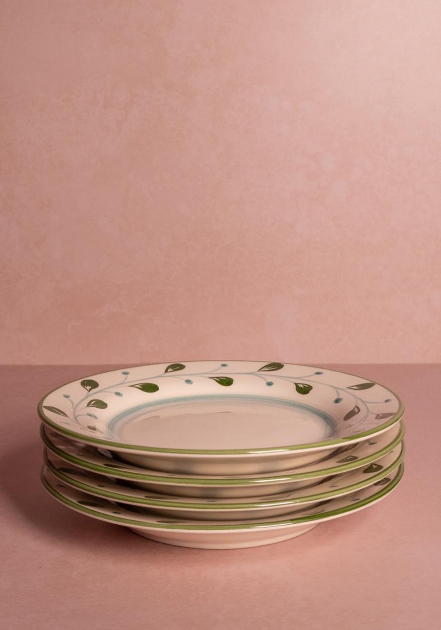 Cordelia Side Plate, Green Set of 4