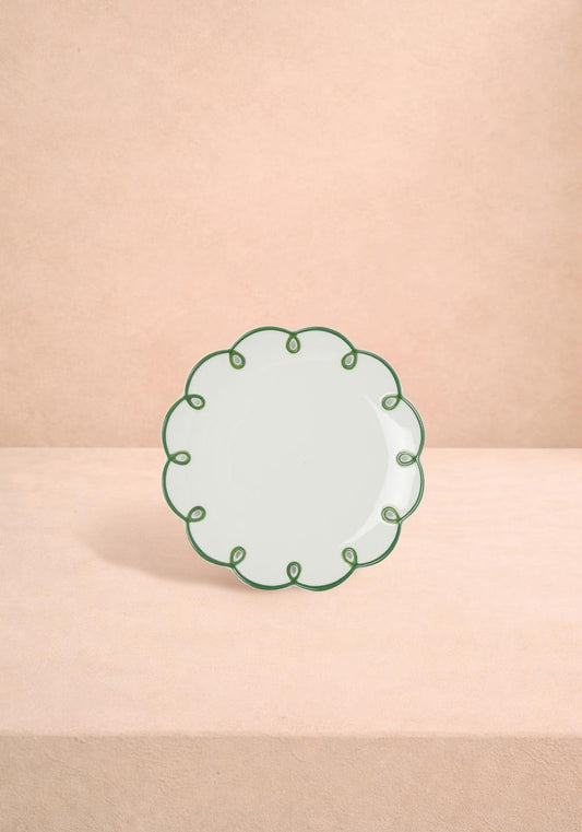 Glorious Green Scalloped Side Plates - Set of 4