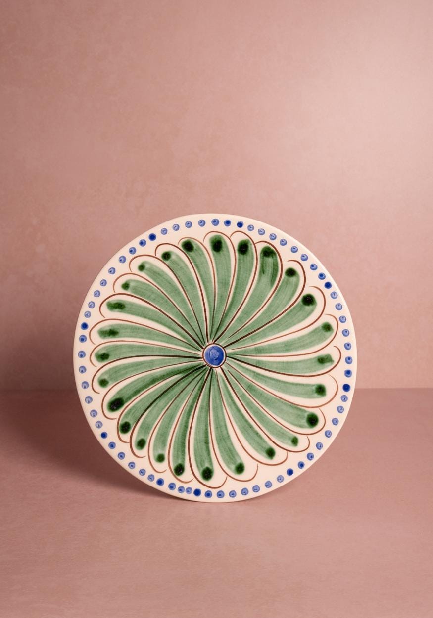 Peacock Side Plate, Green Set of 4