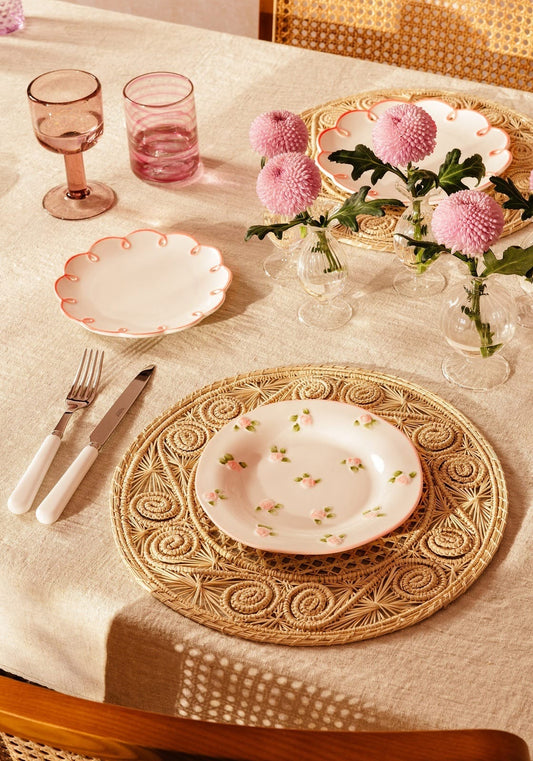 Pretty in Pink Scalloped Side Plates - Set of 4