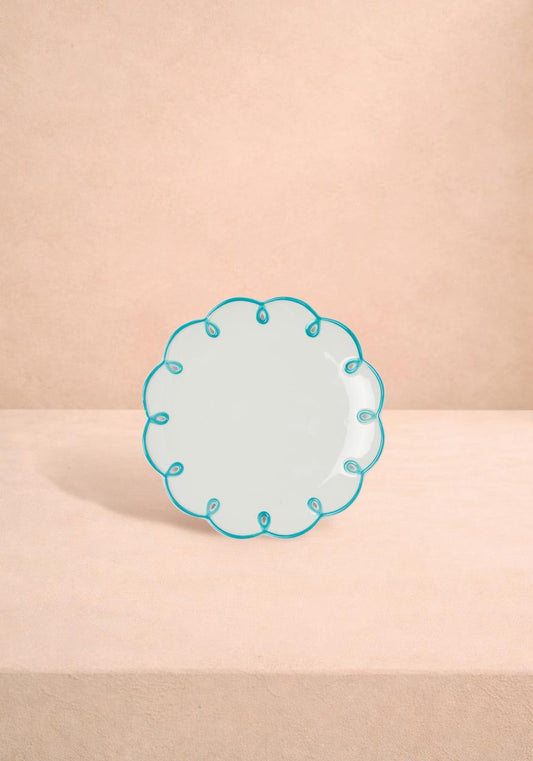 Sky Blue Scalloped Side Plates - Set of 4