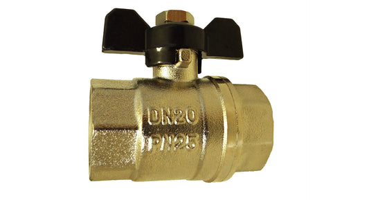 Brass Nickel-Plated Butterfly Valve 1/2" BSPF
