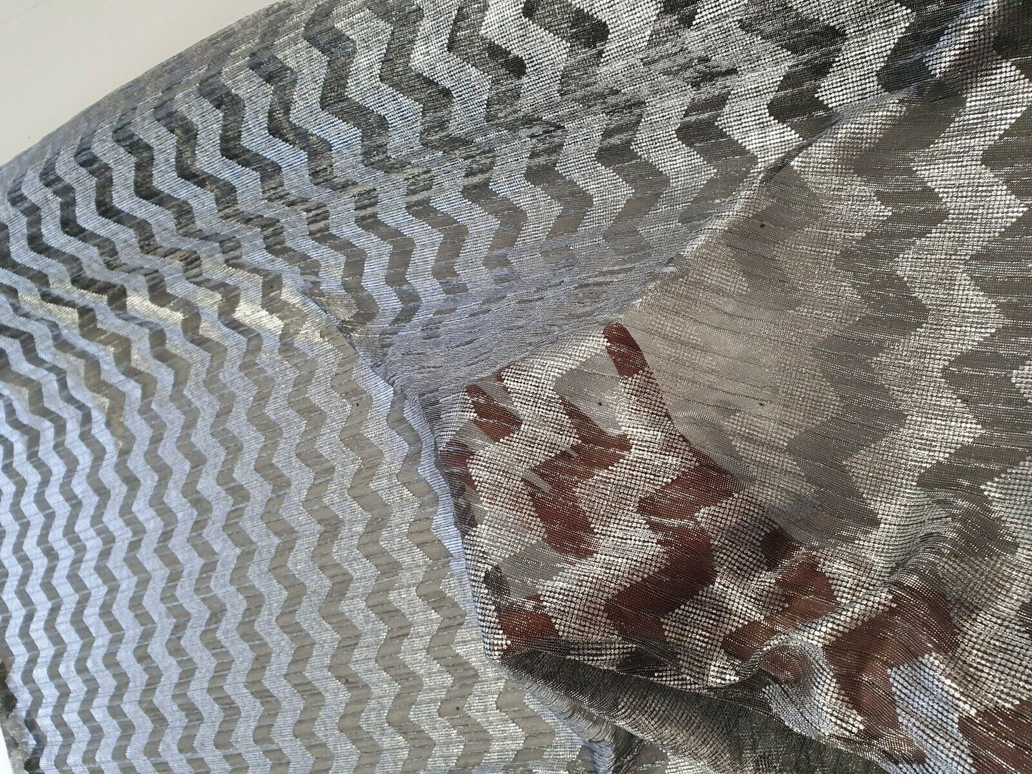 Silver Foil Mesh Fabric