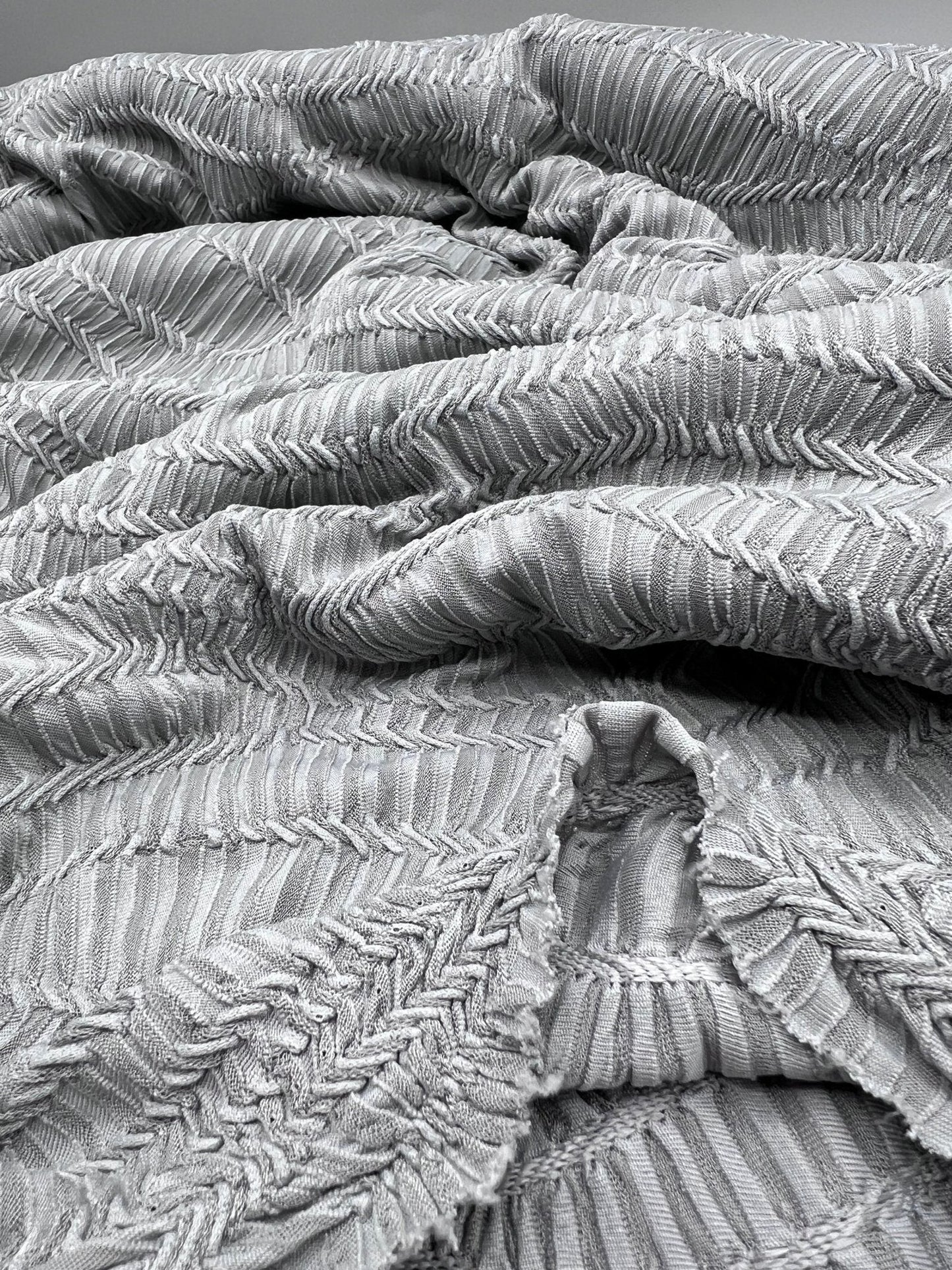 Silver Grey Marmite Textured Stretch Dress Craft Fabric
