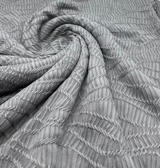 Silver Grey Marmite Textured Stretch Dress Craft Fabric