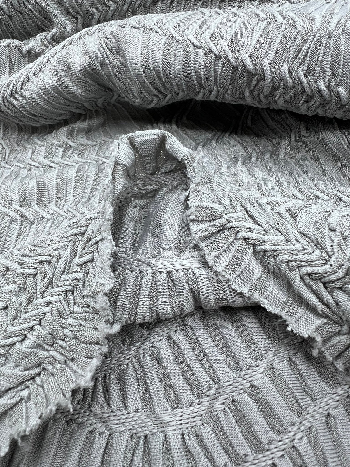 Silver Grey Marmite Textured Stretch Dress Craft Fabric