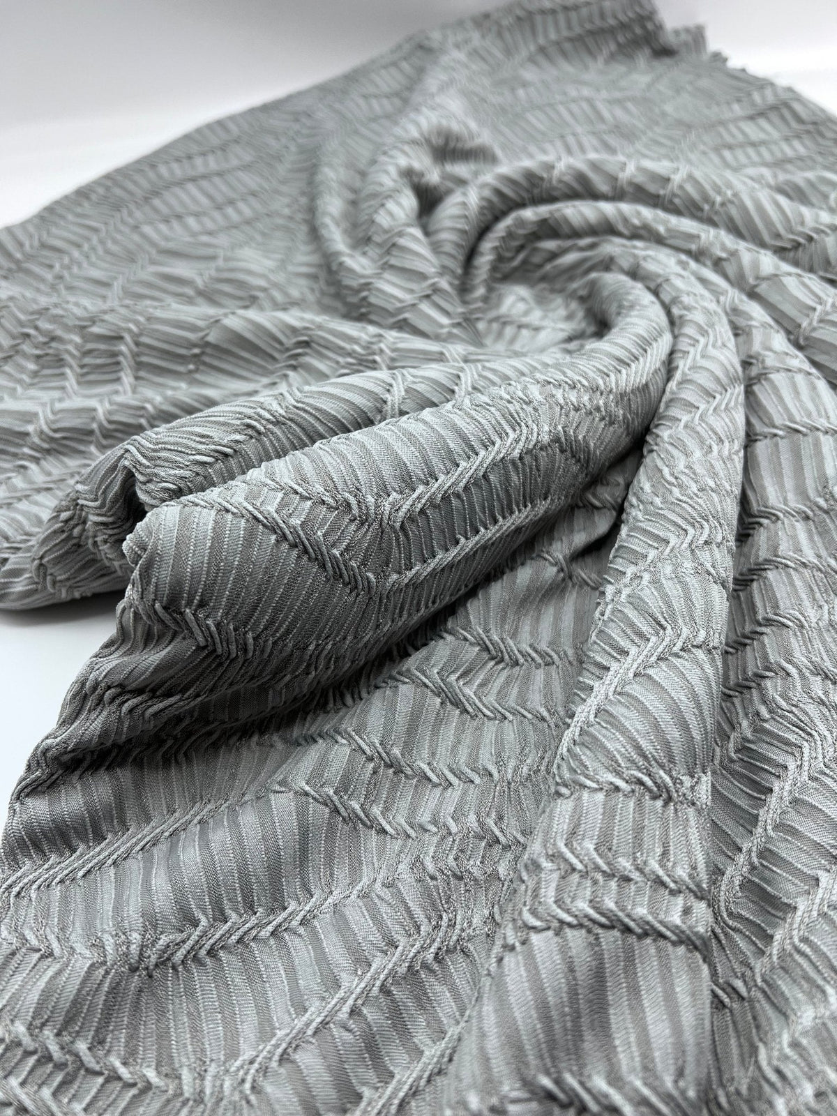 Silver Grey Marmite Textured Stretch Dress Craft Fabric
