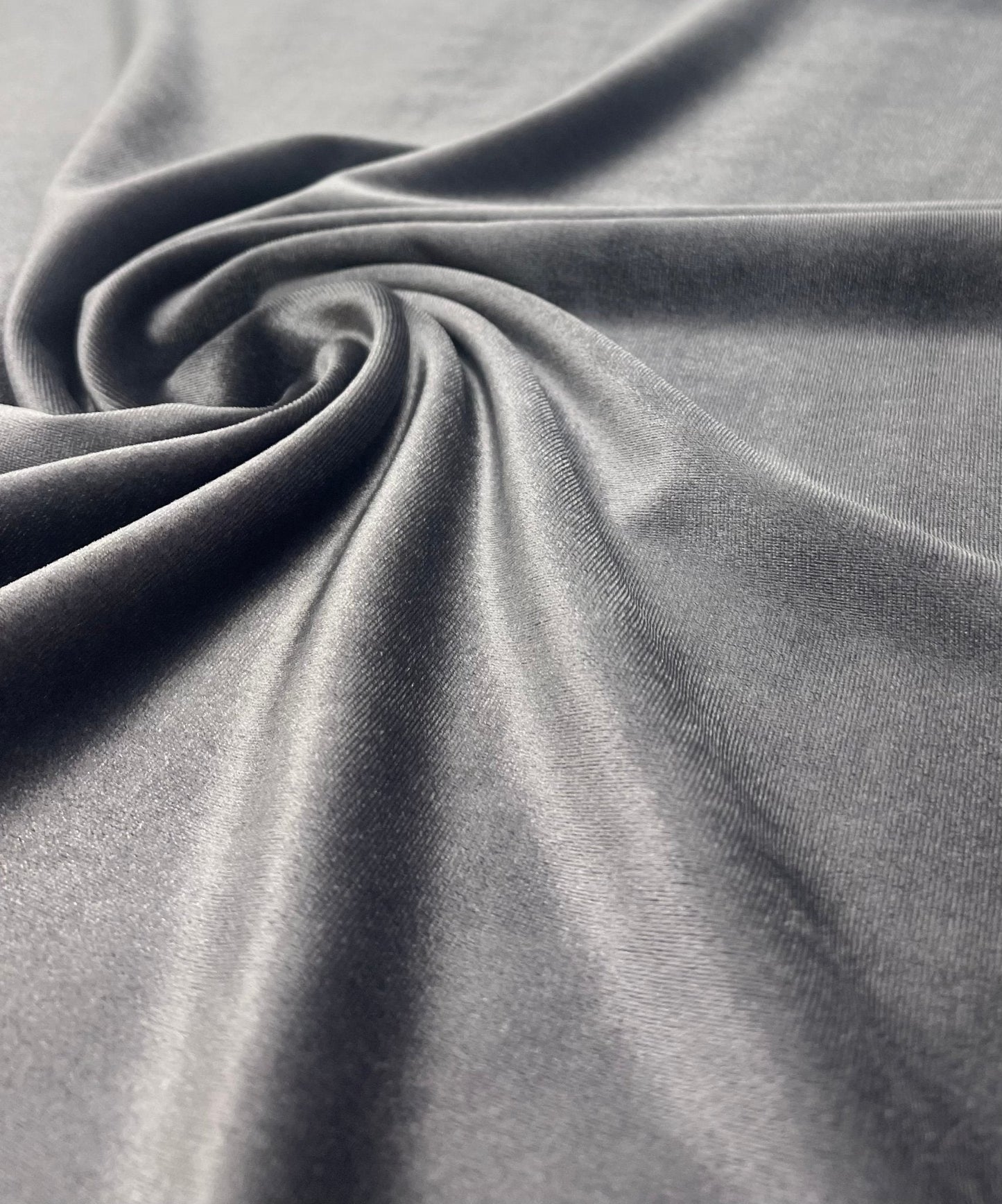 Silver Grey Plain Velour Spandex Stretch Fabric