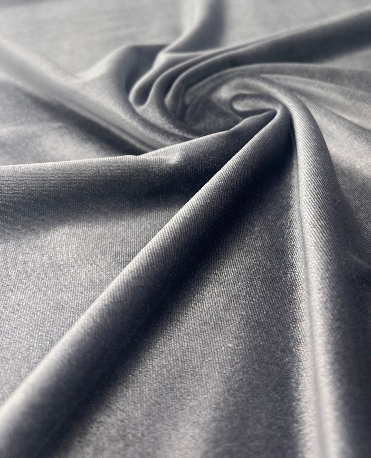 Silver Grey Plain Velour Spandex Stretch Fabric