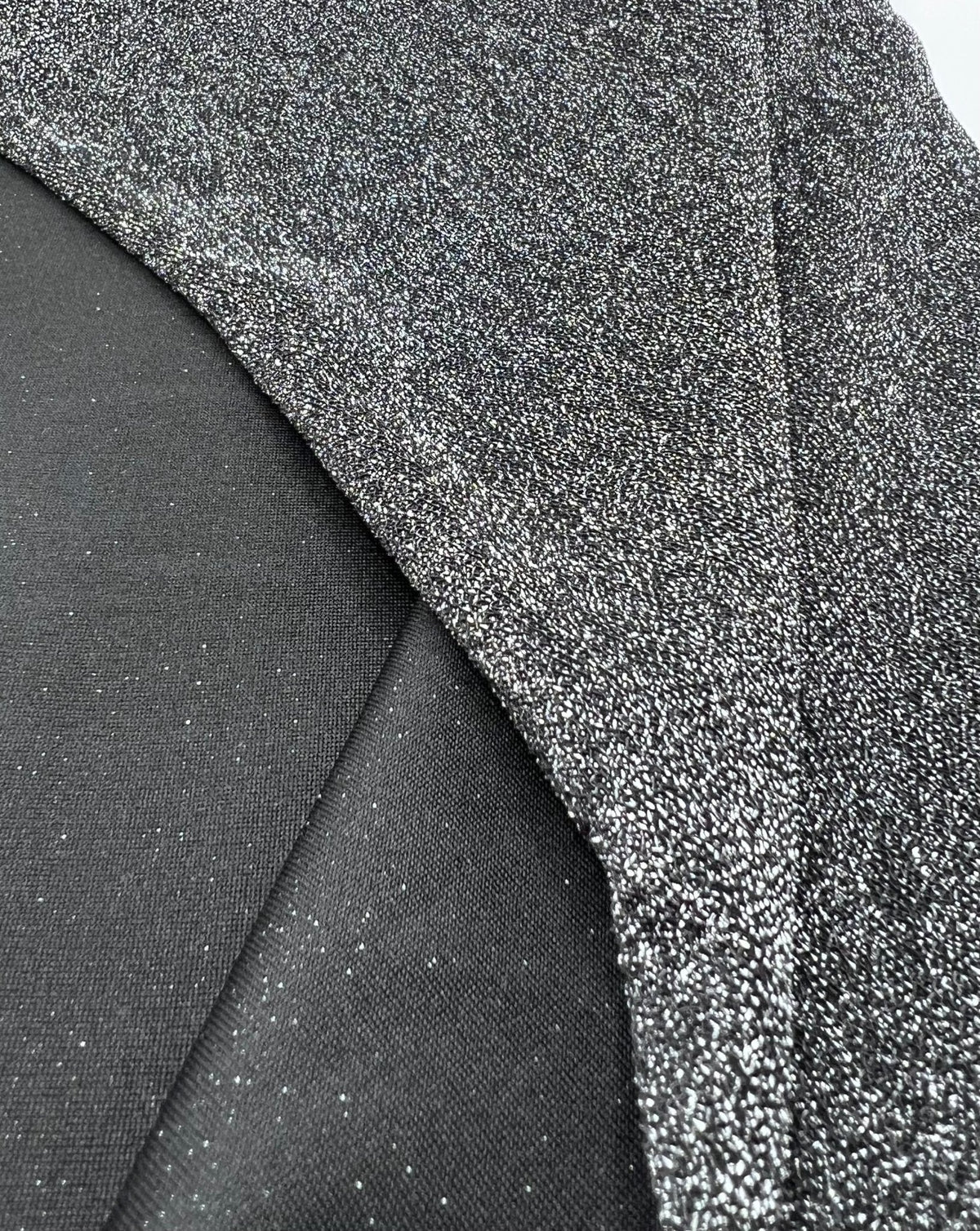 Silver Grey Sparkle Detail Lurex Sparkle Metallic Stretch Knit Fabric