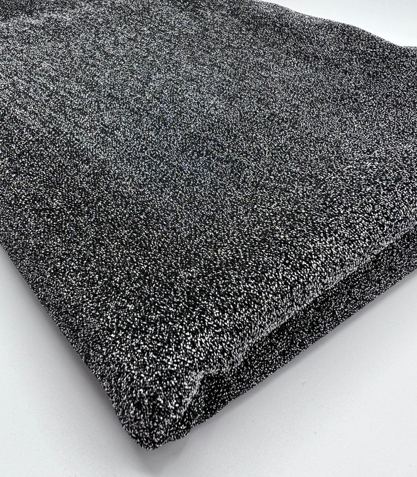 Silver Grey Sparkle Detail Lurex Sparkle Metallic Stretch Knit Fabric