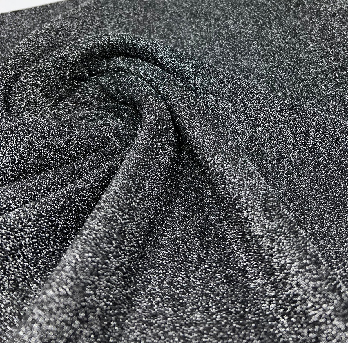 Silver Grey Sparkle Detail Lurex Sparkle Metallic Stretch Knit Fabric