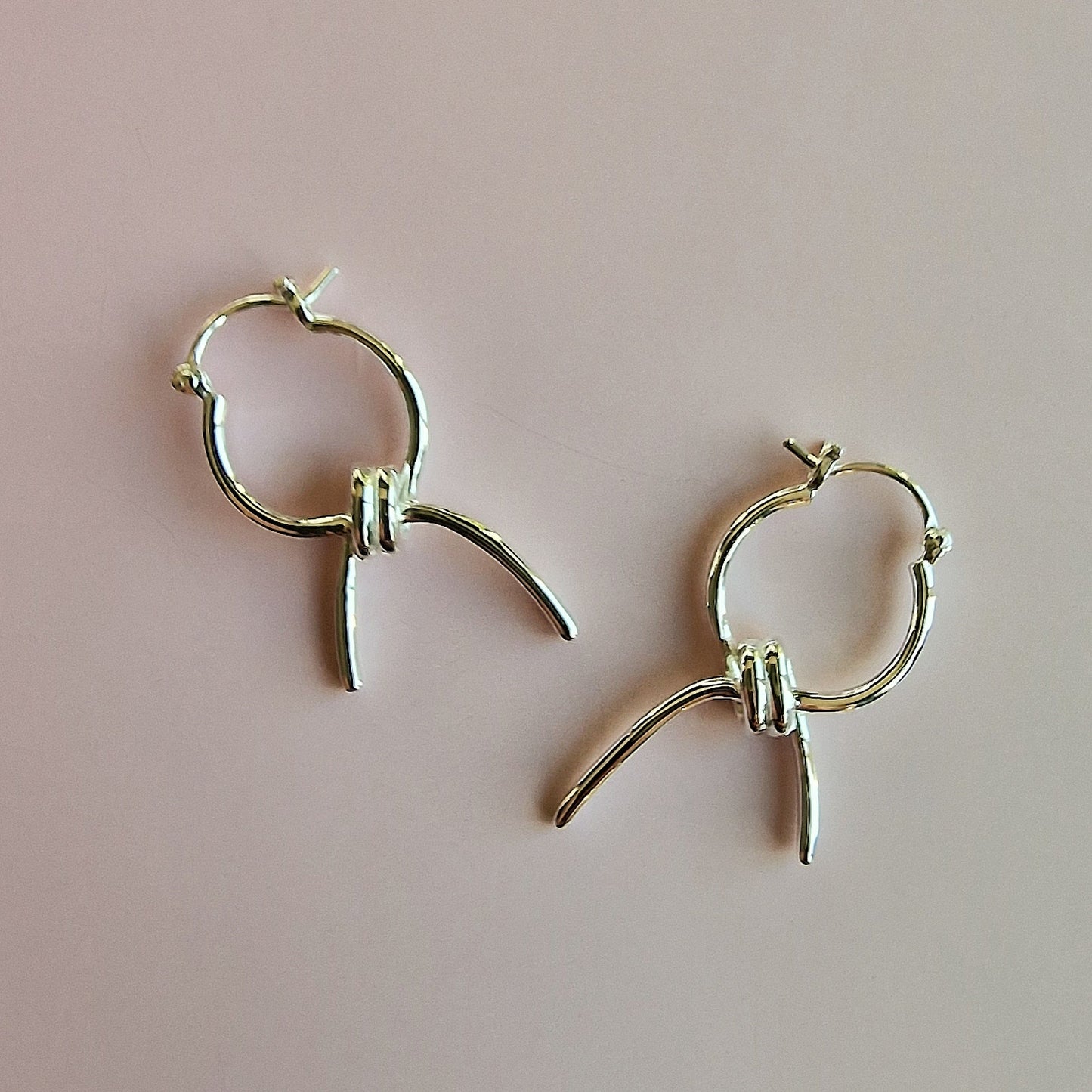 Silver Knotted Hoop Earrings