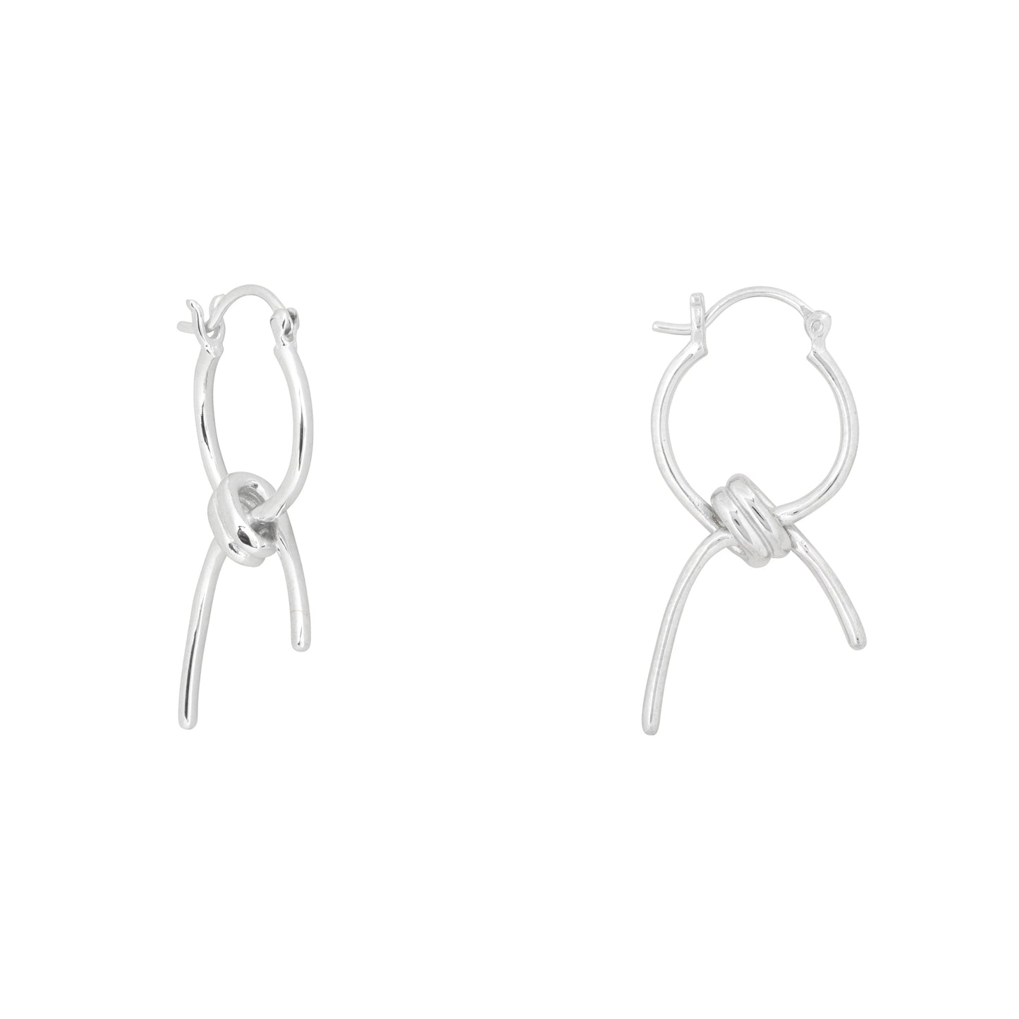 Silver Knotted Hoop Earrings