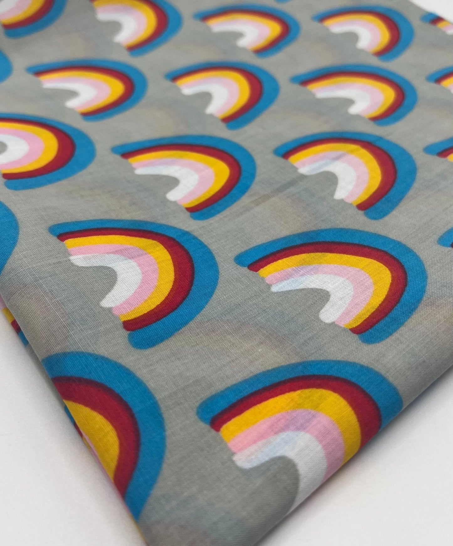 Silver Rainbow Printed Polycotton 90 GSM 80/20 44 Inch Non Stretch