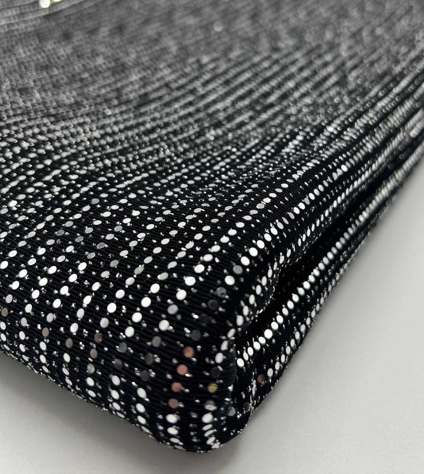 Silver Sequin Nylon Metallic Sparkle Stretch Fabric