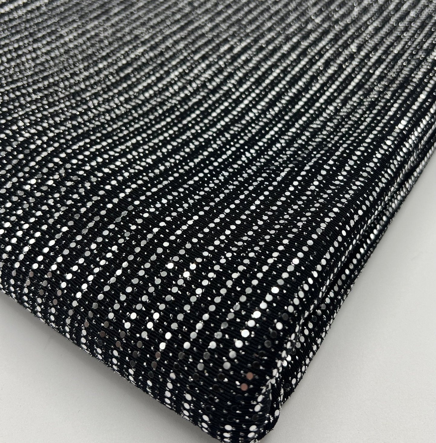 Silver Sequin Nylon Metallic Sparkle Stretch Fabric