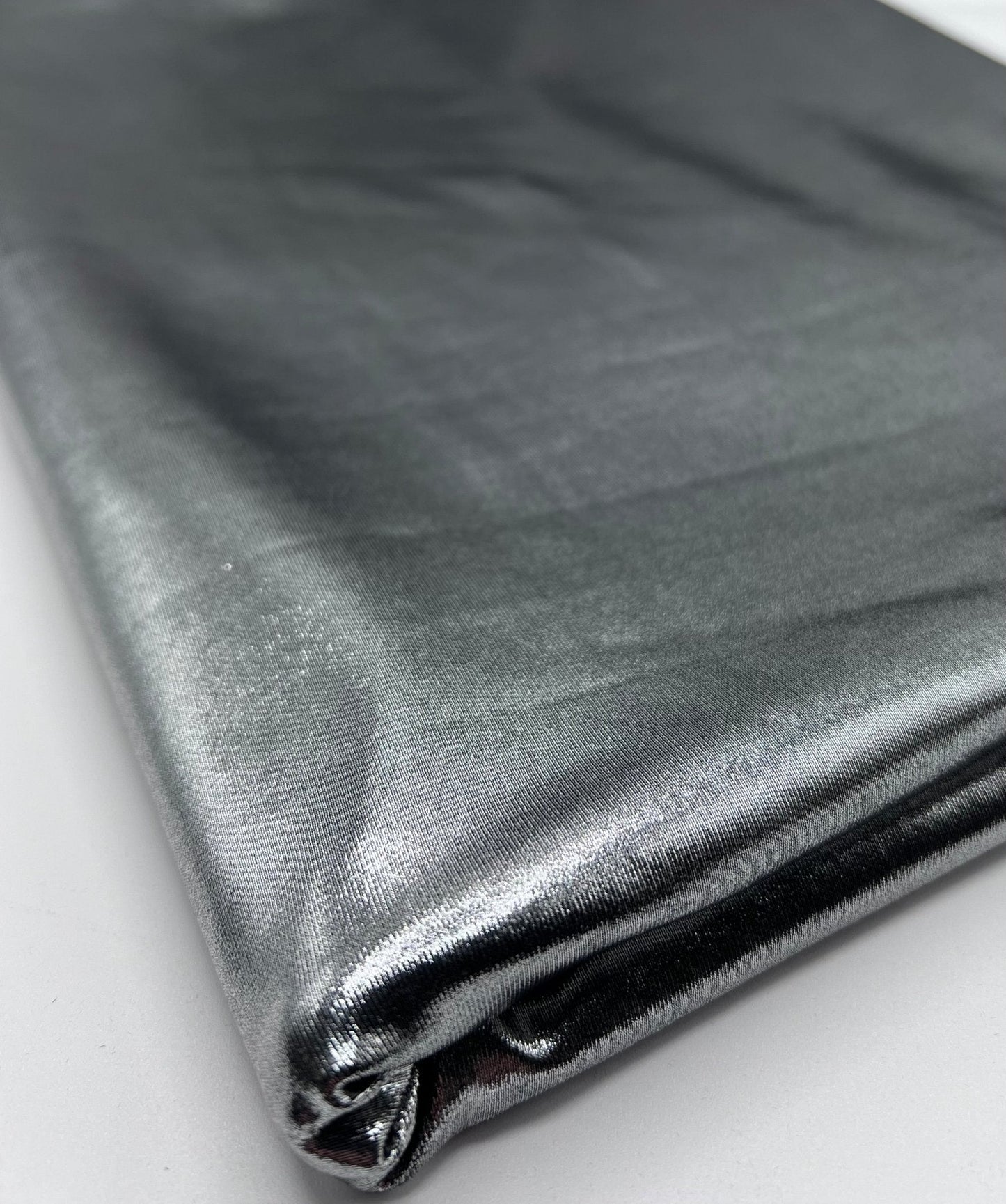 Silver Shiny Foil Swimwear / Sportswear 4 Way Stretch Fabric