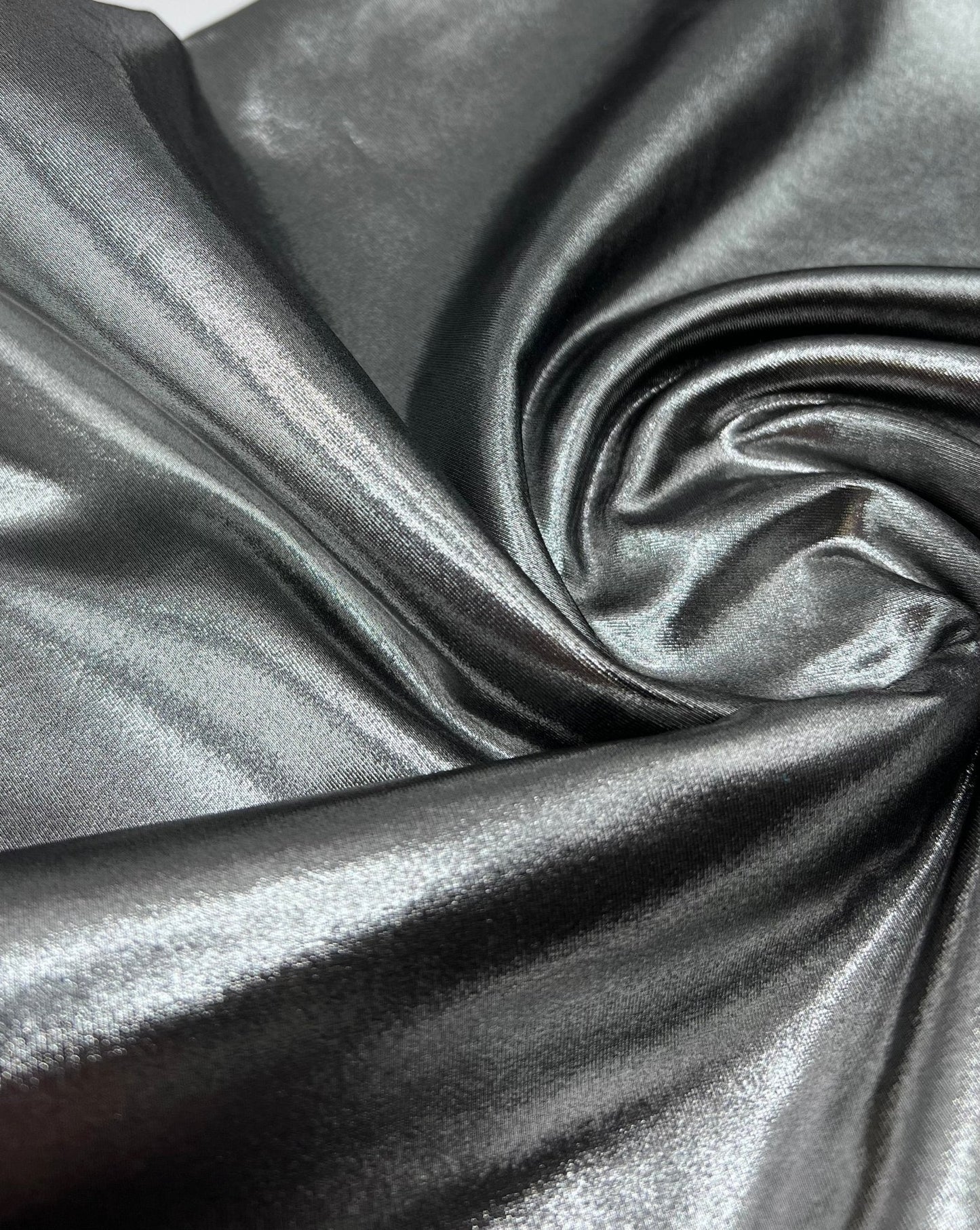 Silver Shiny Foil Swimwear / Sportswear 4 Way Stretch Fabric