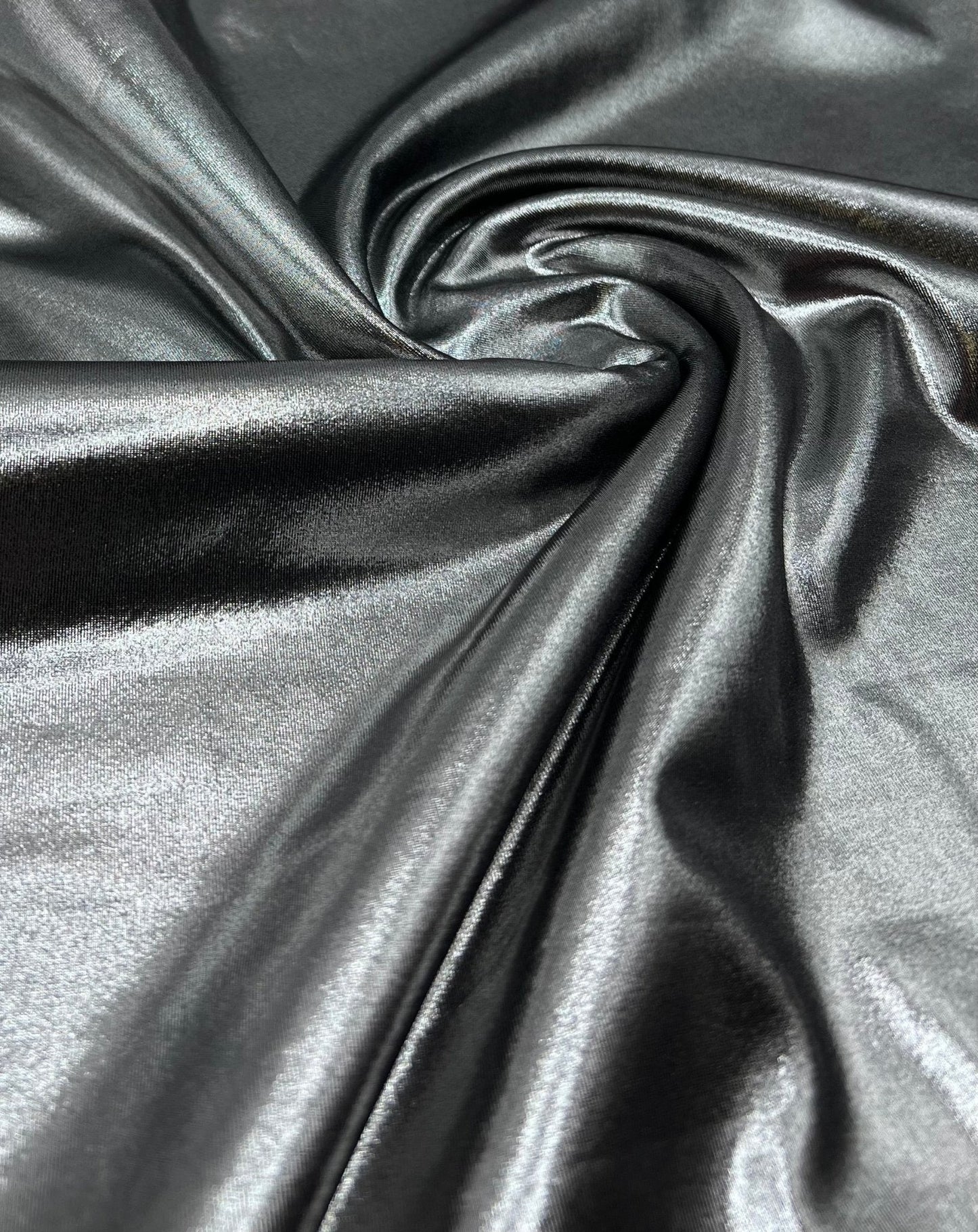 Silver Shiny Foil Swimwear / Sportswear 4 Way Stretch Fabric