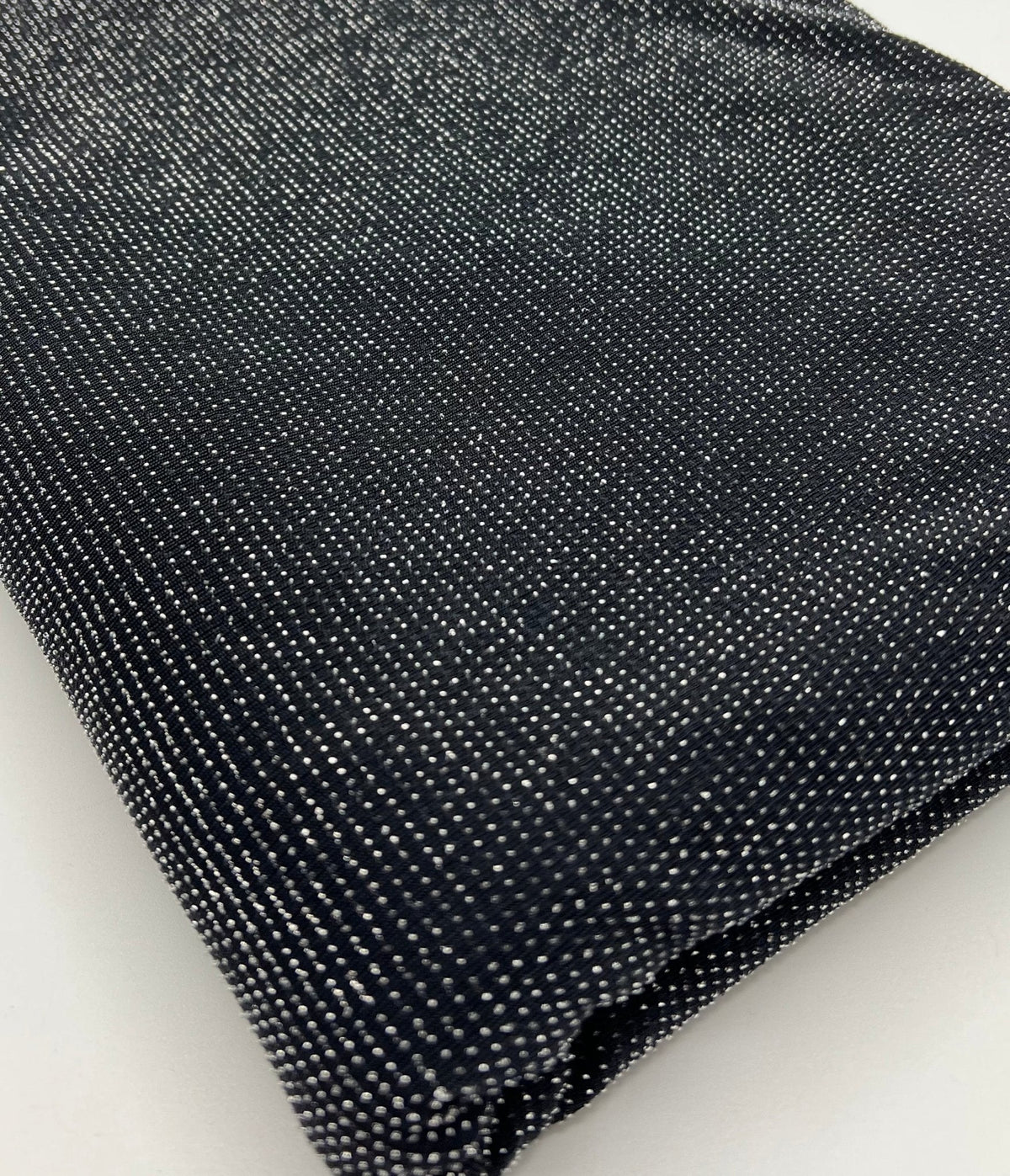Silver Thread Detail Black Lurex Sparkle Metallic Stretch Knit Fabric