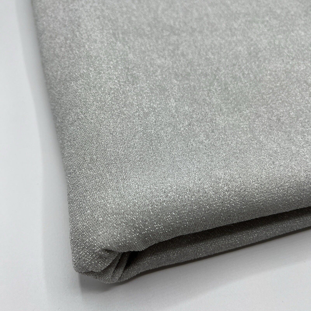 Silver Thread Detail Silver Lurex Sparkle Metallic Stretch Knit Fabric