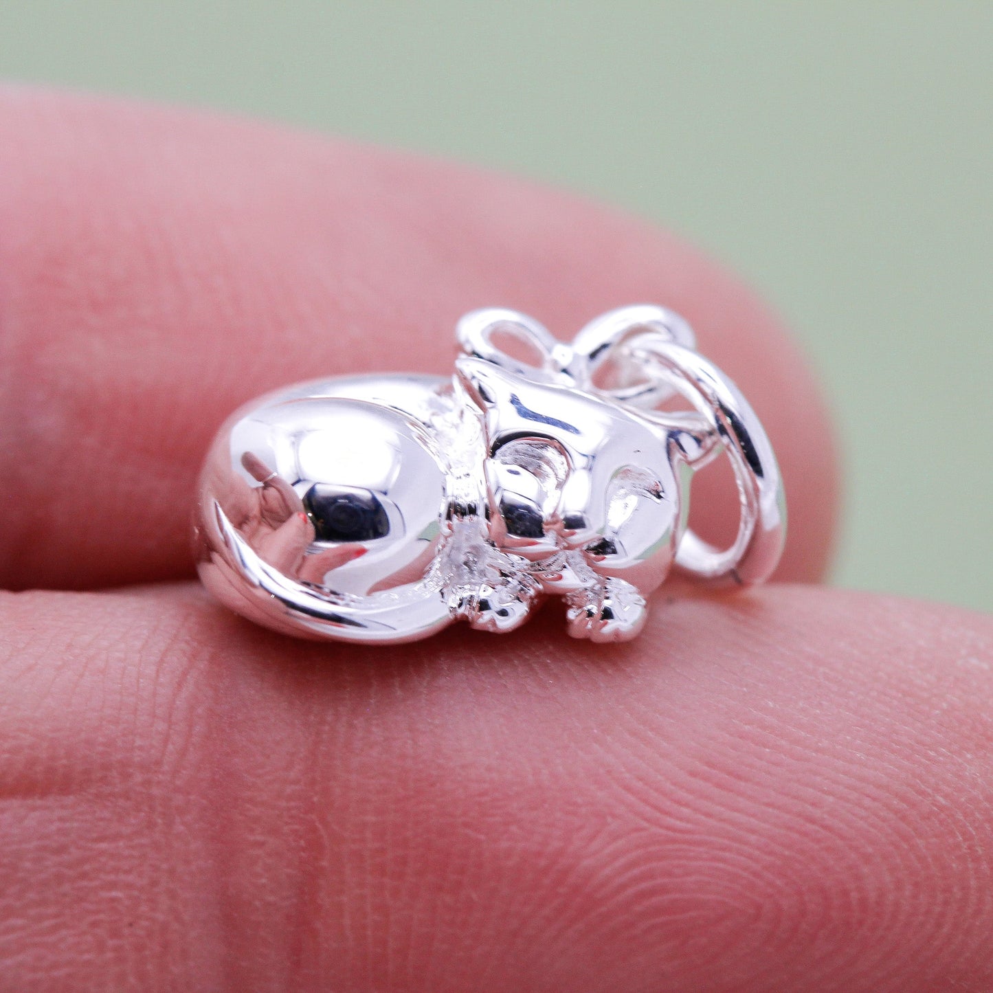 Cat Silver Charm